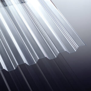 Polycarbonat Lichtplatte | Tejemacro | Spundwand | 76/18 | 1 mm | Breite 1115 mm | glasklar