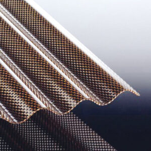 Polycarbonat Lichtplatte | Tejemacro | Wellplatte | 76/18 | 2,8 mm | Breite 1045 mm | wabenstruktur | bronze