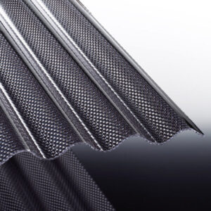 Acrylglas Lichtplatte | Tejesinus | Wellplatte | 76/18 | 3 mm | Breite 1045 mm | wabenstruktur | lichtgrau