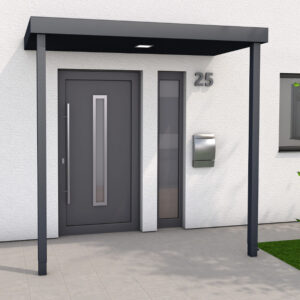 Rechteckvordach Hamburg Extra XL mit 2 Pfosten