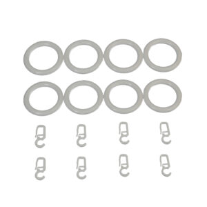 Gardinenring mit Faltenlegehaken für Scheibenstangen, Ø12mm, 8 Stück