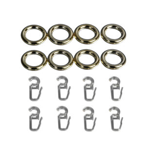 Gardinenring mit Faltenlegehaken für Scheibenstangen, Ø12mm, 8 Stück