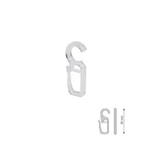 Faltenlegehaken Öse 10mm für Gardinenstangen Ø28mm, 10 Stück