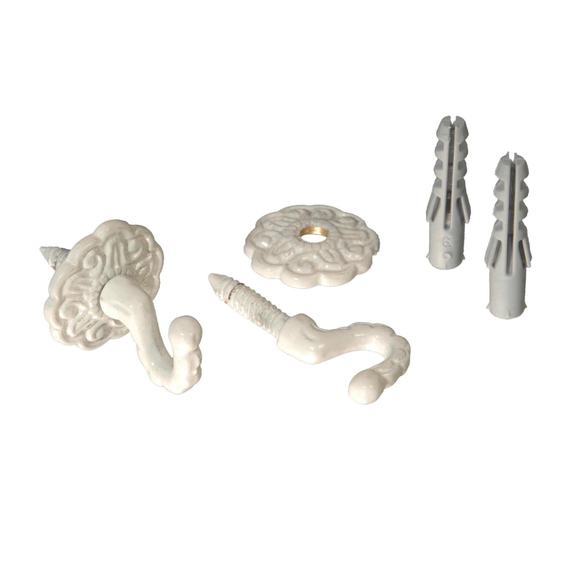 Rosettenhaken Standard für Gardinen, 2 Stück 1 Rosettenhaken Standard für Gardinen, 2 Stück