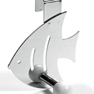 Türhängehaken, Fisch, 80 x 103 x 57 mm, Stahl verchromt