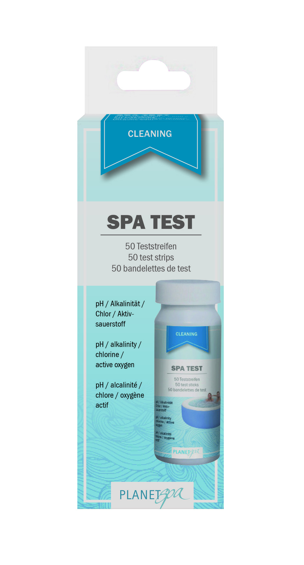 Wasserteststreifen (50Stück), pH/Chlor/O2/Alkalinität Planet Spa ab 2017 1 Wasserteststreifen (50Stück), pH/Chlor/O2/Alkalinität Planet Spa ab 2017