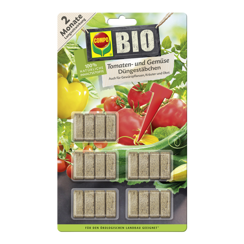 BIO Tomaten- und Gemüse Düngestäbchen (20 Stäbchen) 1 BIO Tomaten- und Gemüse Düngestäbchen (20 Stäbchen)