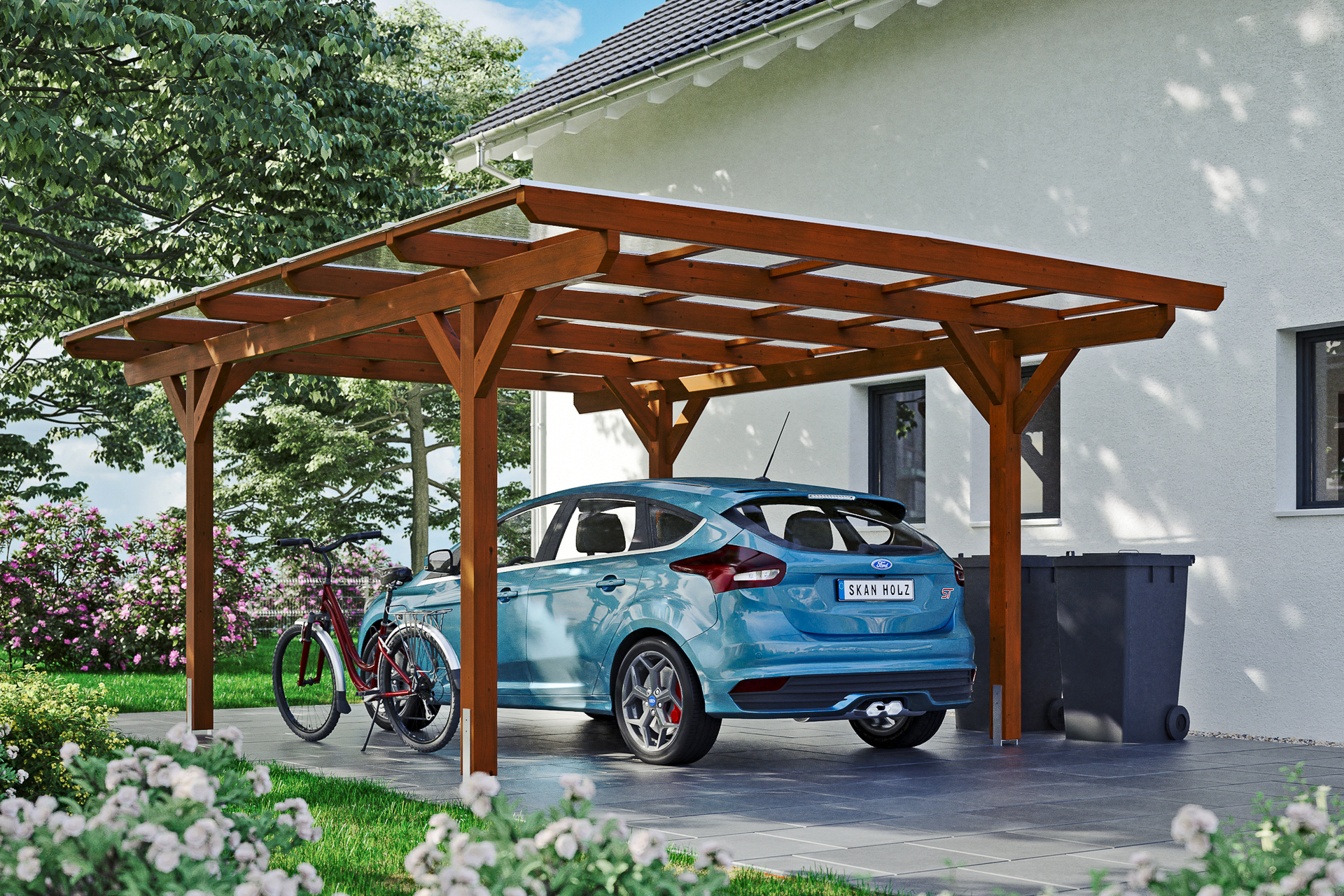 Carport Odenwald gerade Kopfbänder 1 Carport Odenwald gerade Kopfbänder