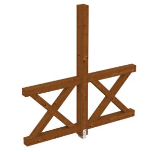 Seitenwand Andreaskreuz, freistehehend Fichte