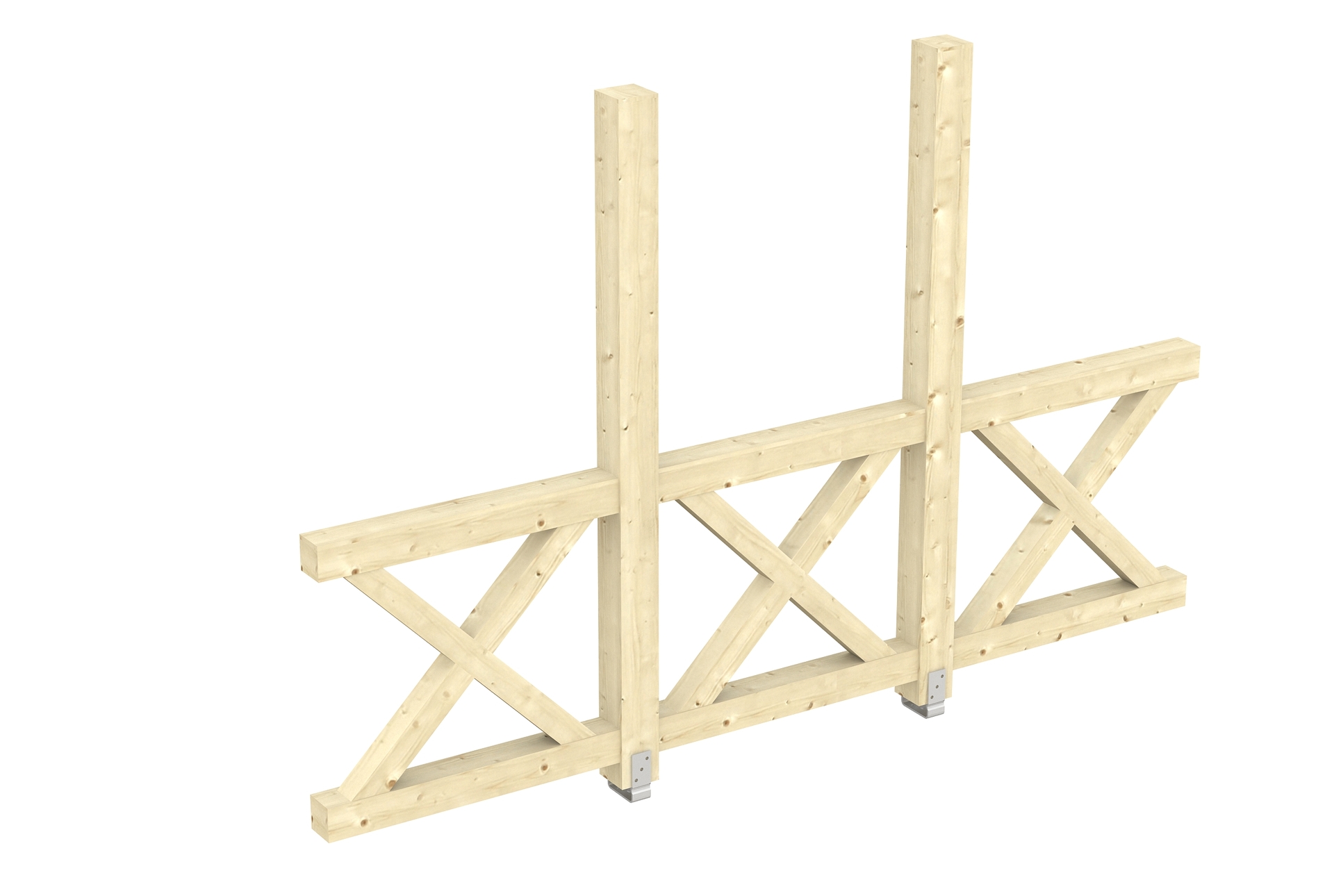 Seitenwand Andreaskreuz, freistehehend Fichte 1 Seitenwand Andreaskreuz, freistehehend Fichte