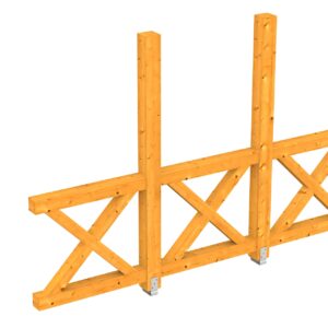 Seitenwand Andreaskreuz, freistehehend Fichte