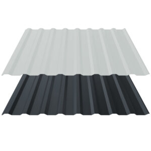 Aktionstrapezblech T18 | Dach | 0,50 mm | Stahl | Anti-Tropf 900 g/m² inkl. Vliesrückschnitt | Aluzink, 25 µm Polyester