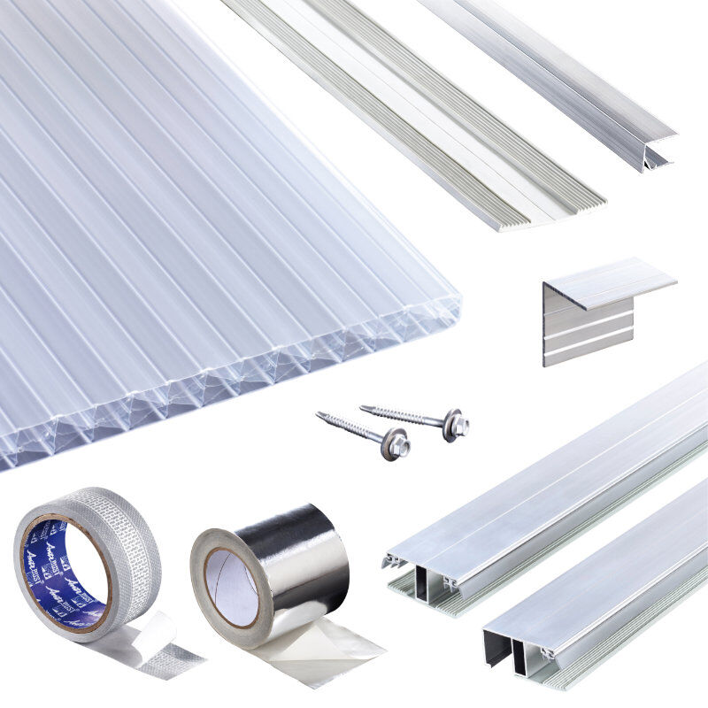 polycarbonat stegplatten terrassendach set klassik top x kombinationsverlegeprofil 16 mm opal