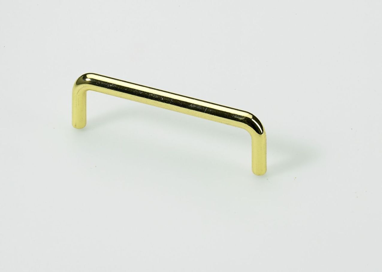 Möbelgriff,  96 mm, 104,5 x 8 x 28 mm, Stahl, vermessingt