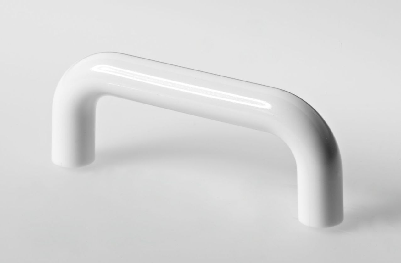 Möbelgriff,  64 mm, Ø 10 x 73 x 28 mm, Kunststoff, weiß