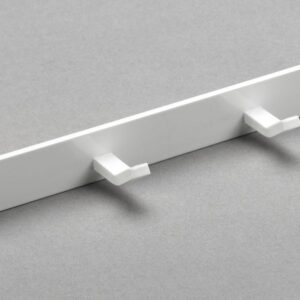 Haushaltsleiste, 4 Haken, 270 x 20 x 30 mm, Metall weiß