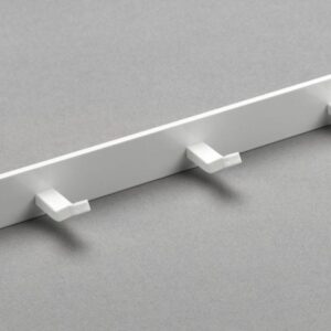 Haushaltsleiste, 5 Haken, 340 x 20 x 30 mm, Metall weiß