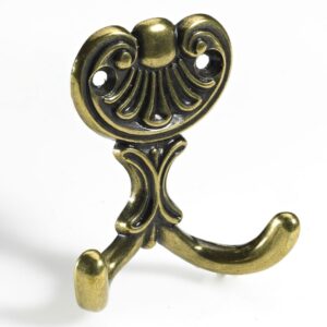 Mantelhaken, 60 x 67 x 22 mm, Zinkdruckguss vermessingt, brüniert