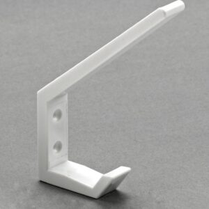 Hut- & Mantelhaken, 18 x 135 x 90 mm, Kunststoff weiß