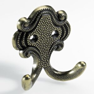 Mantelhaken, 58 x 69 x 26 mm, Zinkdruckguss vermessingt, brüniert