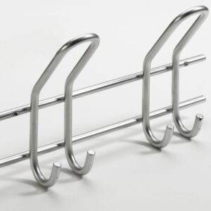 Garderobenleiste, 2 Haken, 285 x 165 x 75 mm, Stahl silberfarben