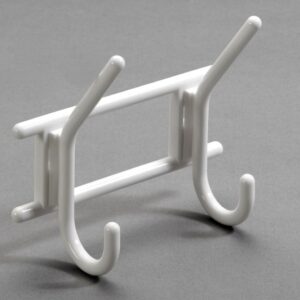 Garderobenleiste, 2 Haken, 163 x 150 x 70 mm, Kunststoff weiß