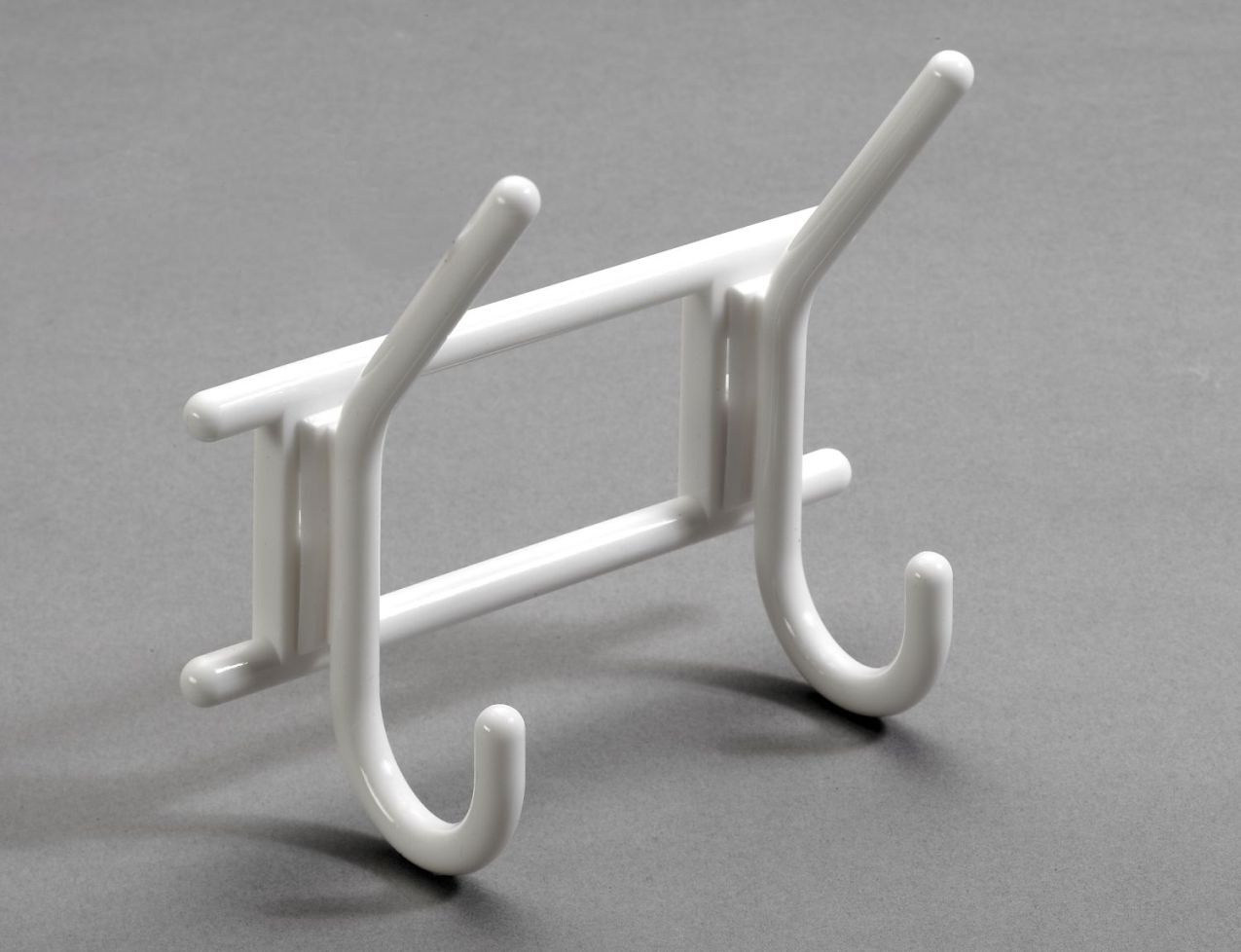 Garderobenleiste, 2 Haken, 163 x 150 x 70 mm, Kunststoff weiß