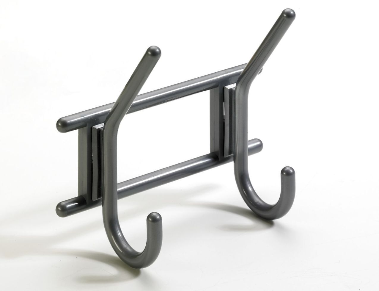 Garderobenleiste, 2 Haken, 163 x 150 x 70 mm, Kunststoff anthrazit