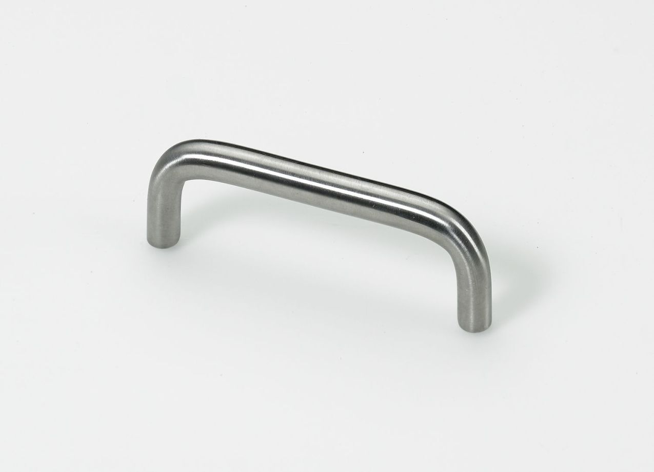 Möbelgriff,  96 mm, Ø 10 x 106 x 30 mm, Stahl, Edelstahl Optik