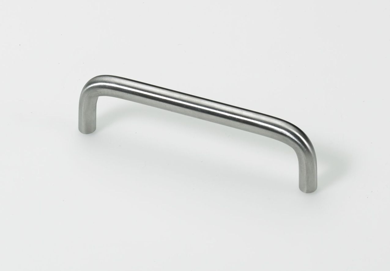 Möbelgriff,  128 mm, Ø 10 x 138 x 30 mm, Stahl, Edelstahl Optik