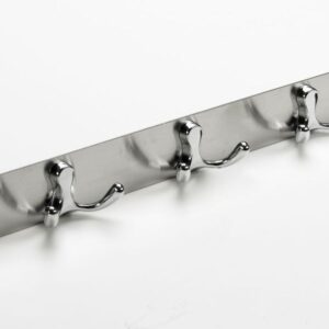 Hakenleiste, 5 Haken, 485 x 38 x 33 mm, Edelstahl, Zinkdruckguss verchromt