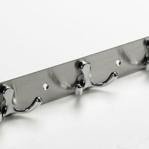 Hakenleiste, 3 Haken, 280 x 38 x 33 mm, Edelstahl, Zinkdruckguss verchromt