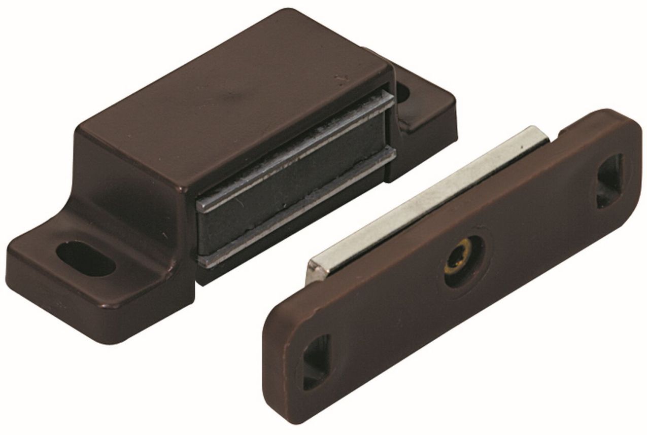 Magnetschnäpper 3-4 kg, Gegenplatte beweglich, 45 x 14 x 15 mm, braun