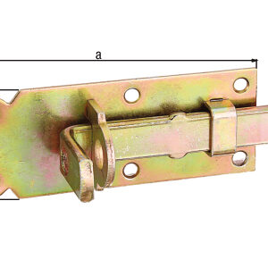 Schlossriegel m.flachem Griff gerade m.Schlaufe