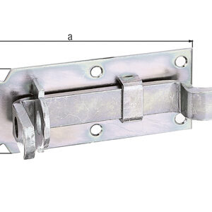 Schlossriegel m.flachem Griff gekröpft m.Schließblech