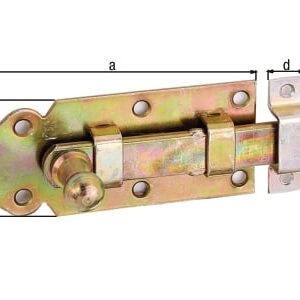 Türriegel mit Knopf gerade mit Schlaufe