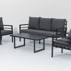 Loungeset Forno, anthrazit, 4-teilig, Aluminium, anthrazit