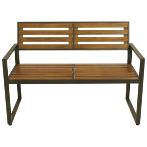 Gartenbank 2-sitzer Stahl anthrazit + Akazie