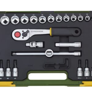 Kompaktsatz mit Knüppelratsche 9,5mm 3/8 Zoll , 44-tlg.