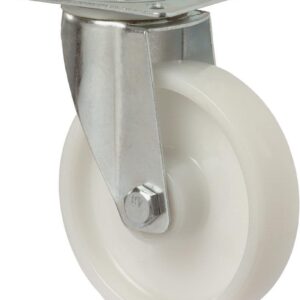 Lenkrolle 125mm L400.B10 Platte,Kst.weiß,RL L400.B10.125