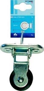 Stehrolle mit Scharnier für Seil bis 6mm