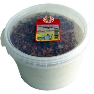 Chinchillasand Premium und Rosenblaetter