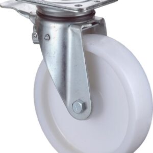 Lenkrolle 125mm N120.B10 Platte,Kst.weiß,RL,Fest N120.B10.127