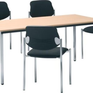 Tisch 800 x 800mm chrom / Buche 1 Stück