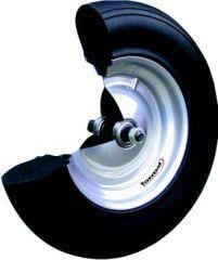 Rad aus polymerem Gummi mit Kugell. u.Achse 400x100