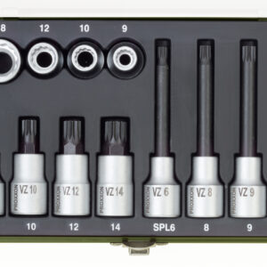 Spezial-Steckschlüsselsatz für Vielzahnschrauben XZN 18-tlg.