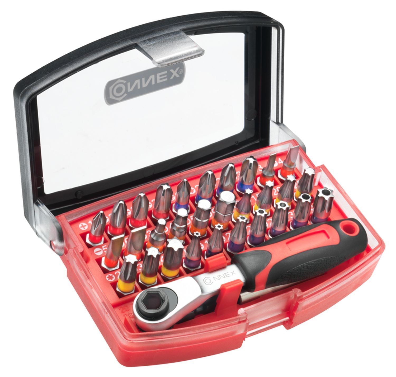 Bit-Satz, 32 tlg. , mit Mini-Knarre 1/4 Zoll, Eigenlabel