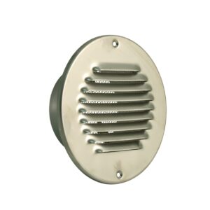 Lüftungsgitter aus Edelstahl mit Rohranschluss