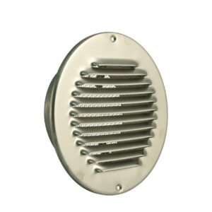 Lüftungsgitter aus Edelstahl mit Rohranschluss