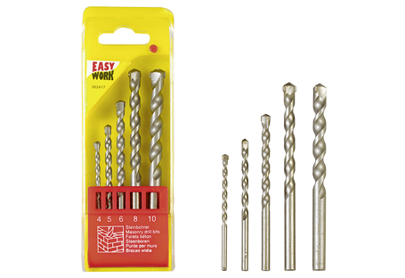 Steinbohrersatz, 5-tlg.,4, 5, 6, 8 und 10mm, C45 Stahl